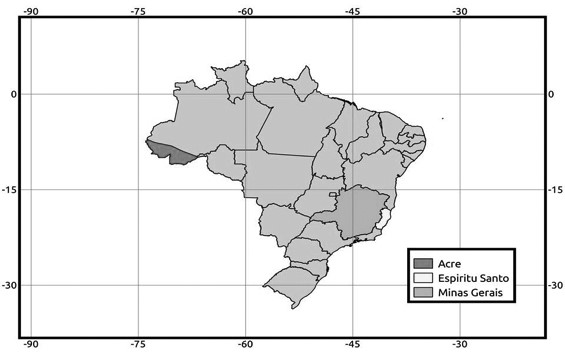 Localización geográfica de los estados en estudio